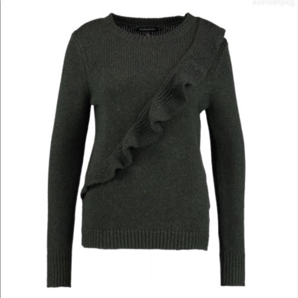 Banana Republic Ruffle Front Merino/Alpaca Sweater Size S - Picture 2 of 10